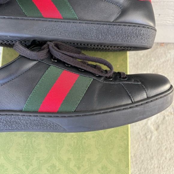 Gucci Ace Black Stripe Sneakers - Picture 7 of 9